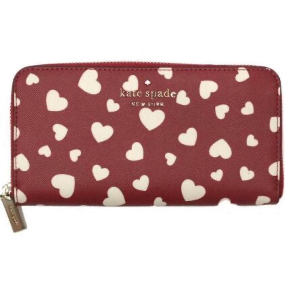 Kate Spade Red Heart Print Wallet